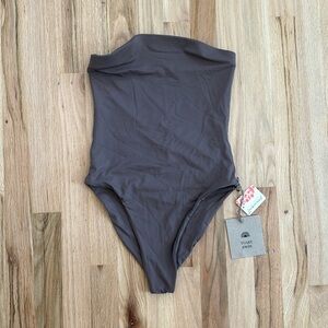 NWT Free People Toast Solid High Cut One Piece Swimsuit